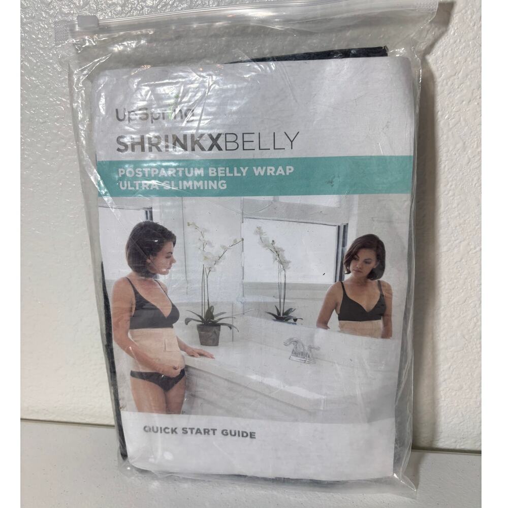 Postpartum Belly Wrap Support Belt Size Small/Medium Black Upspring Shrinkx NEW